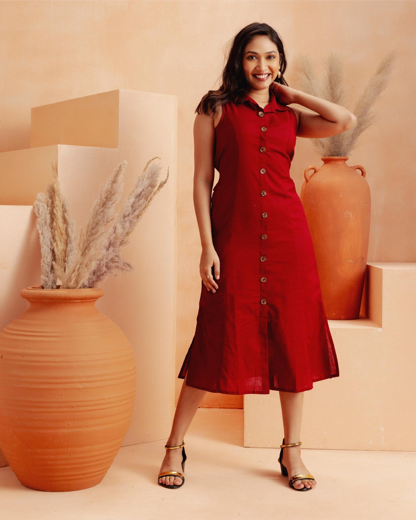 Red Essential A-line Dress