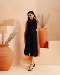 Black A-Line Sleeveless Dress