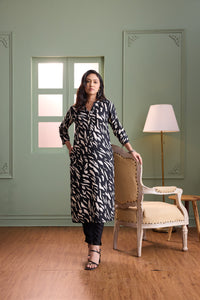 Black & White Printed Kurta