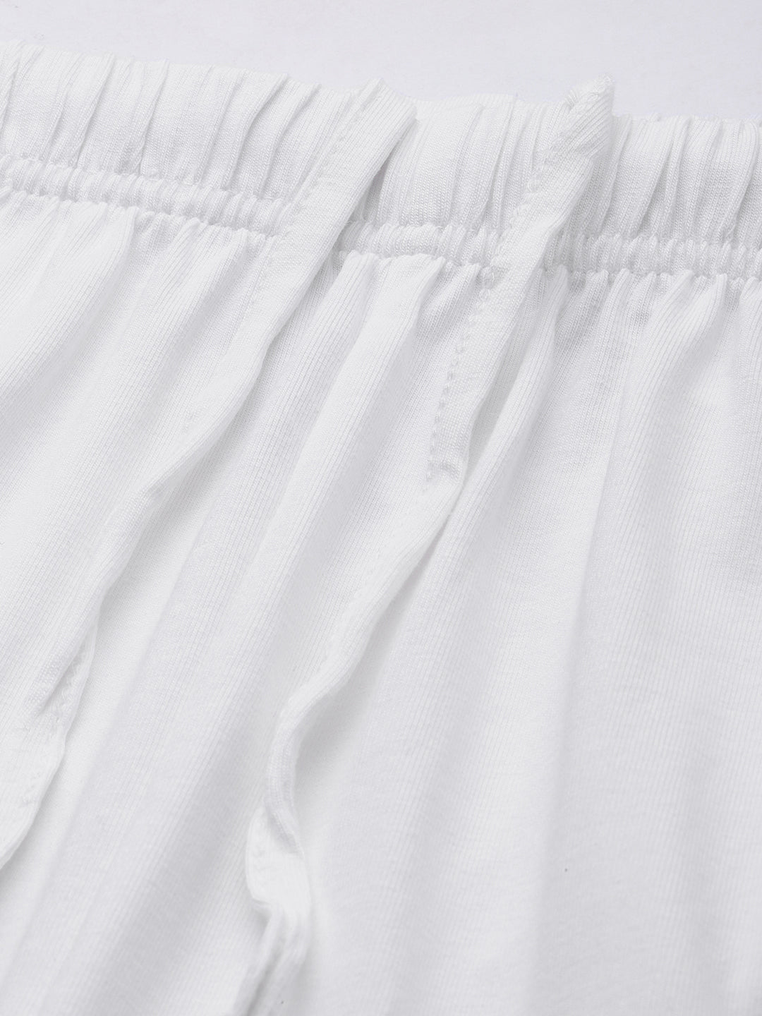 White Solid Slim Fit High-Rise Churidar