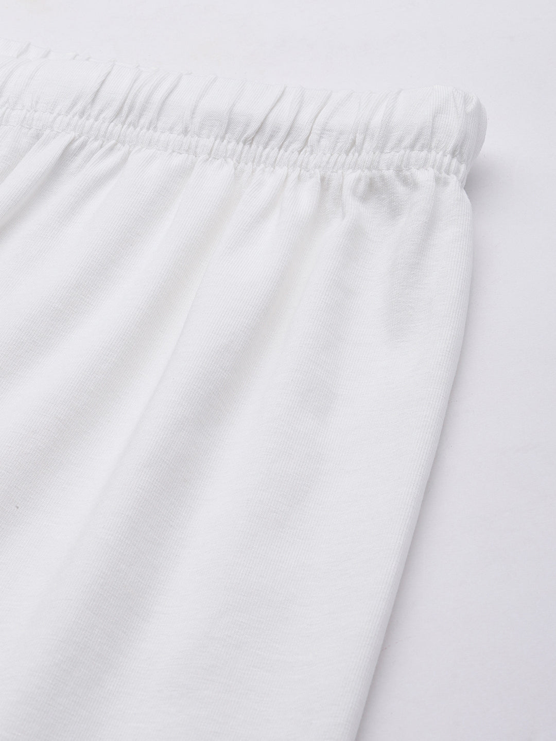 Off White Solid Slim Fit High-Rise Churidar