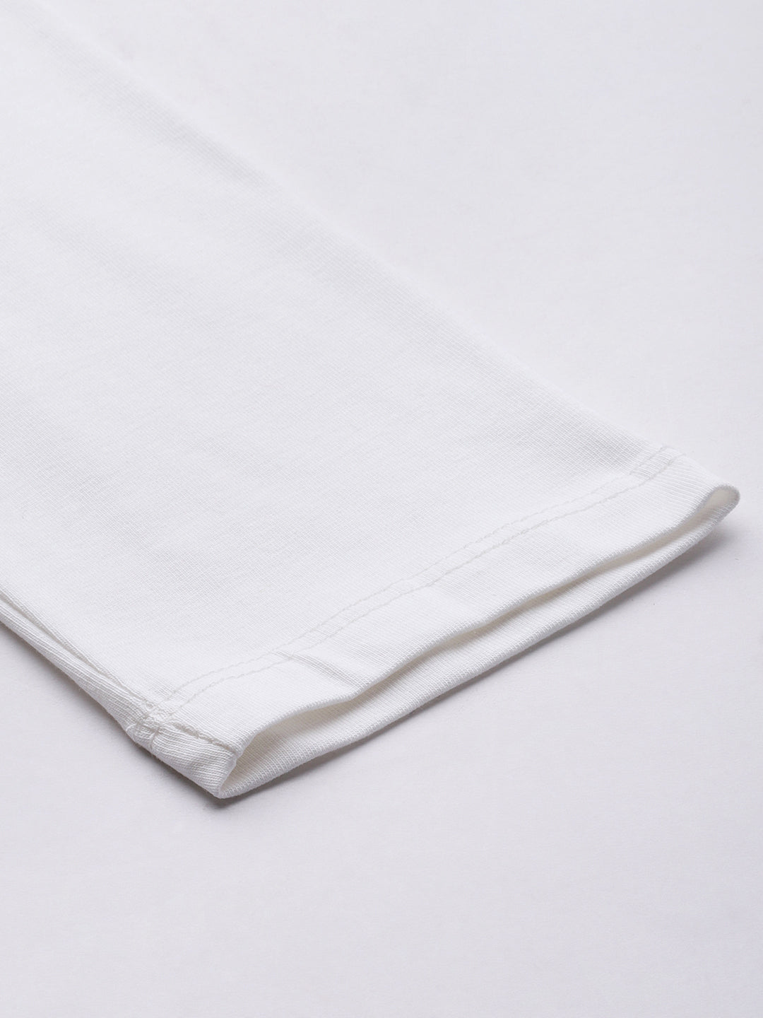 Off White Solid Slim Fit High-Rise Churidar