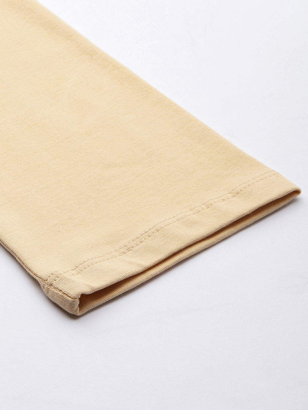 Golden Cream Solid Slim Fit High-Rise Churidar