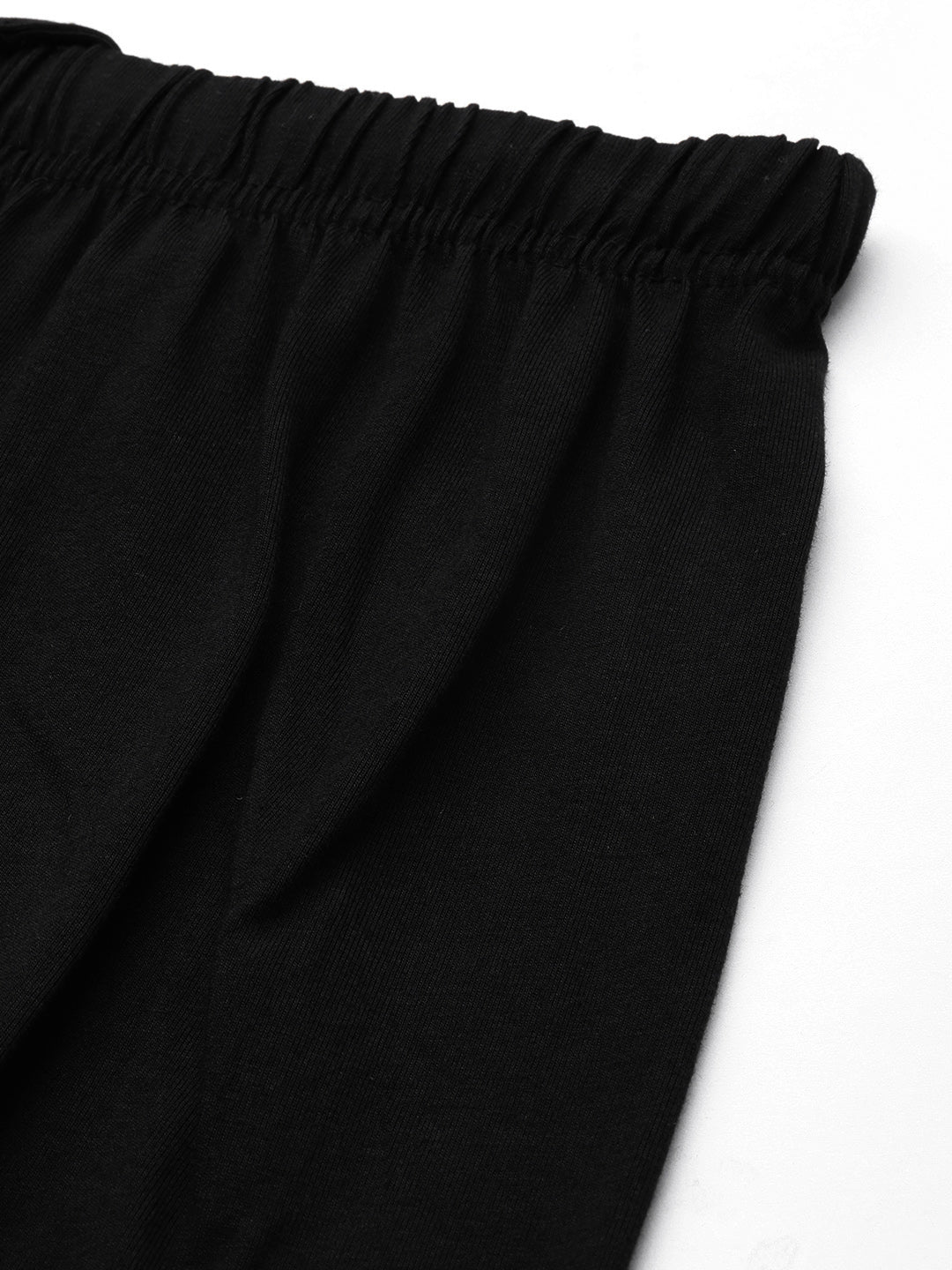 Black Solid Slim Fit High-Rise Churidar