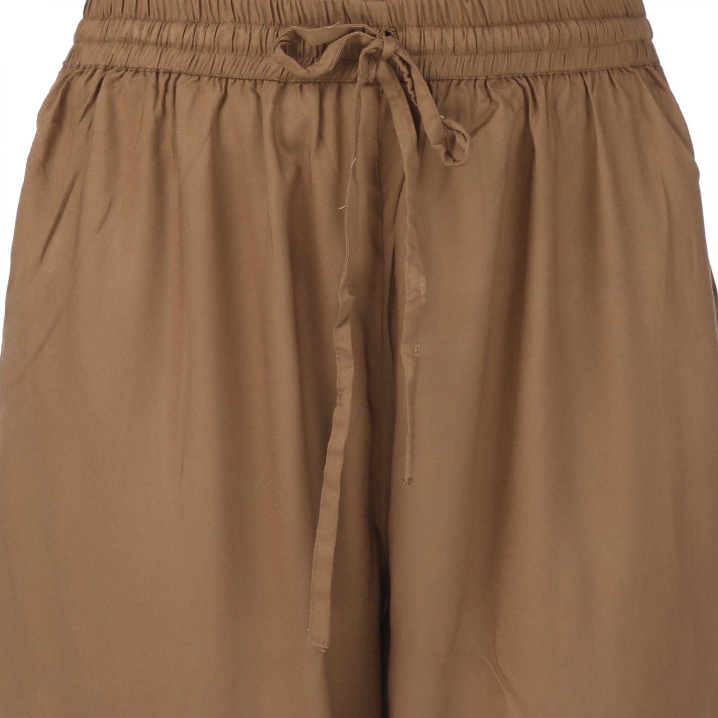 Beige Rayon Solid Pencil Pant