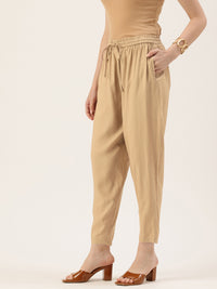 Almond Solid Pencil Pant
