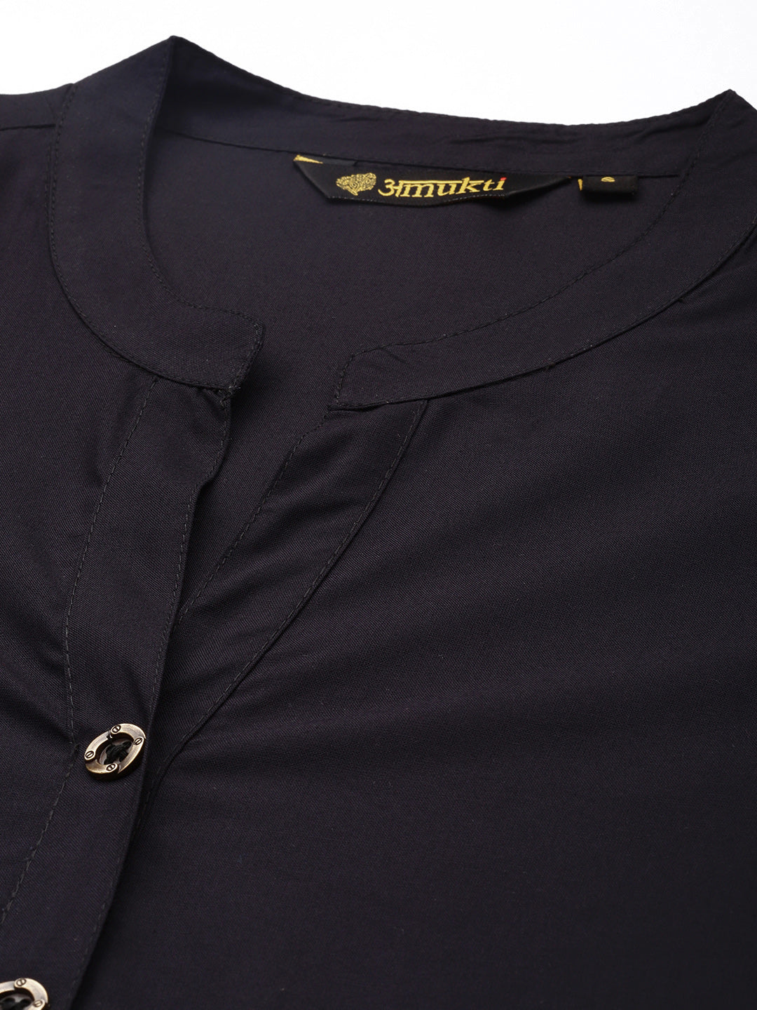 Black Mandarin Collar Tunic