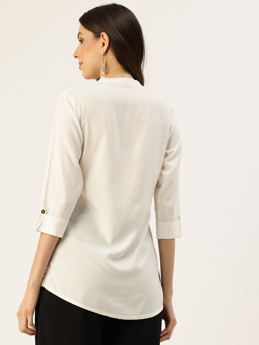 Ivory Mandarin Collar Tunic