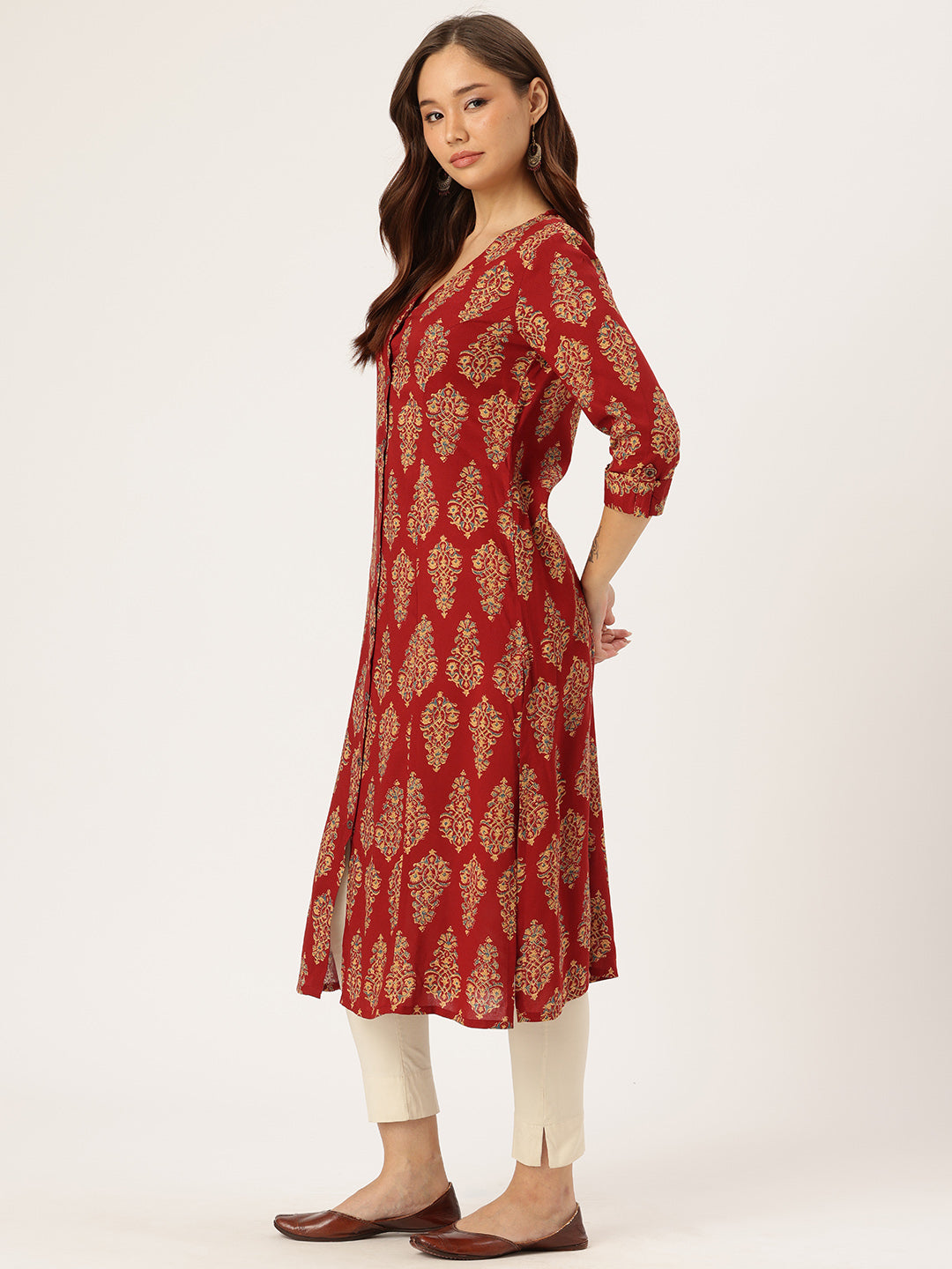 Red Printed Kurta