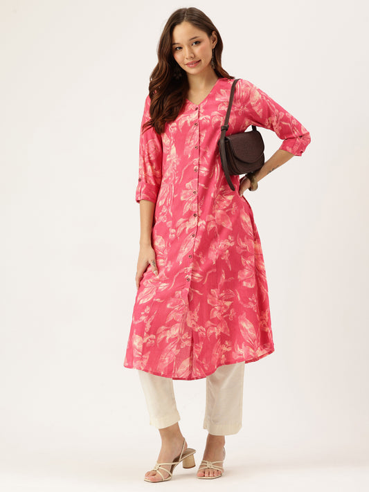 Pink Printed Kurta