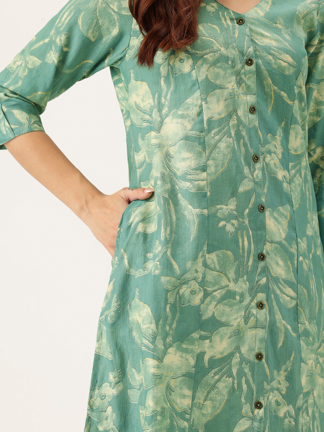 Teal Printed Kurta