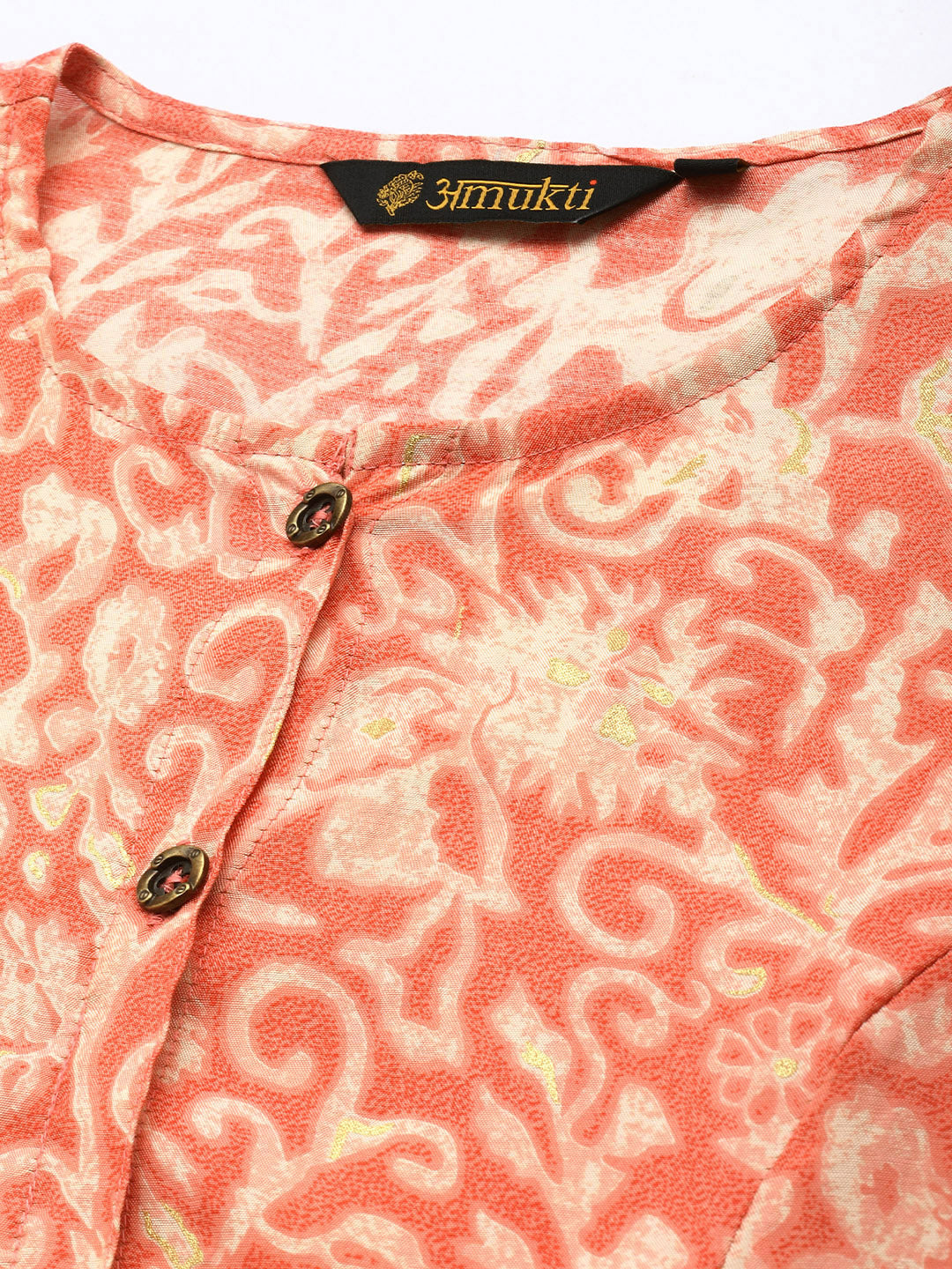 Pink Floral Printed A-Line Kurta