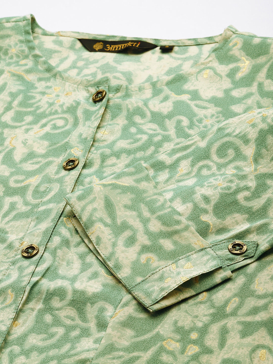 Teal Blue Floral Printed Kurta