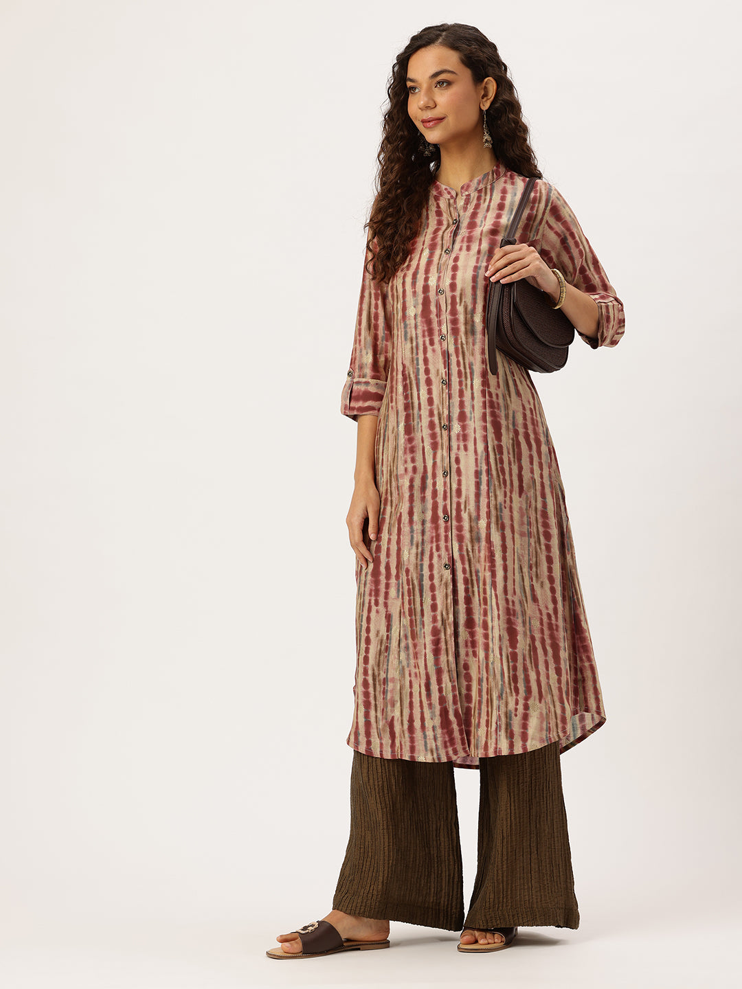 Maroon Printed Kurta, Kurta, Kurtis, Princess Cut, Printed kurta