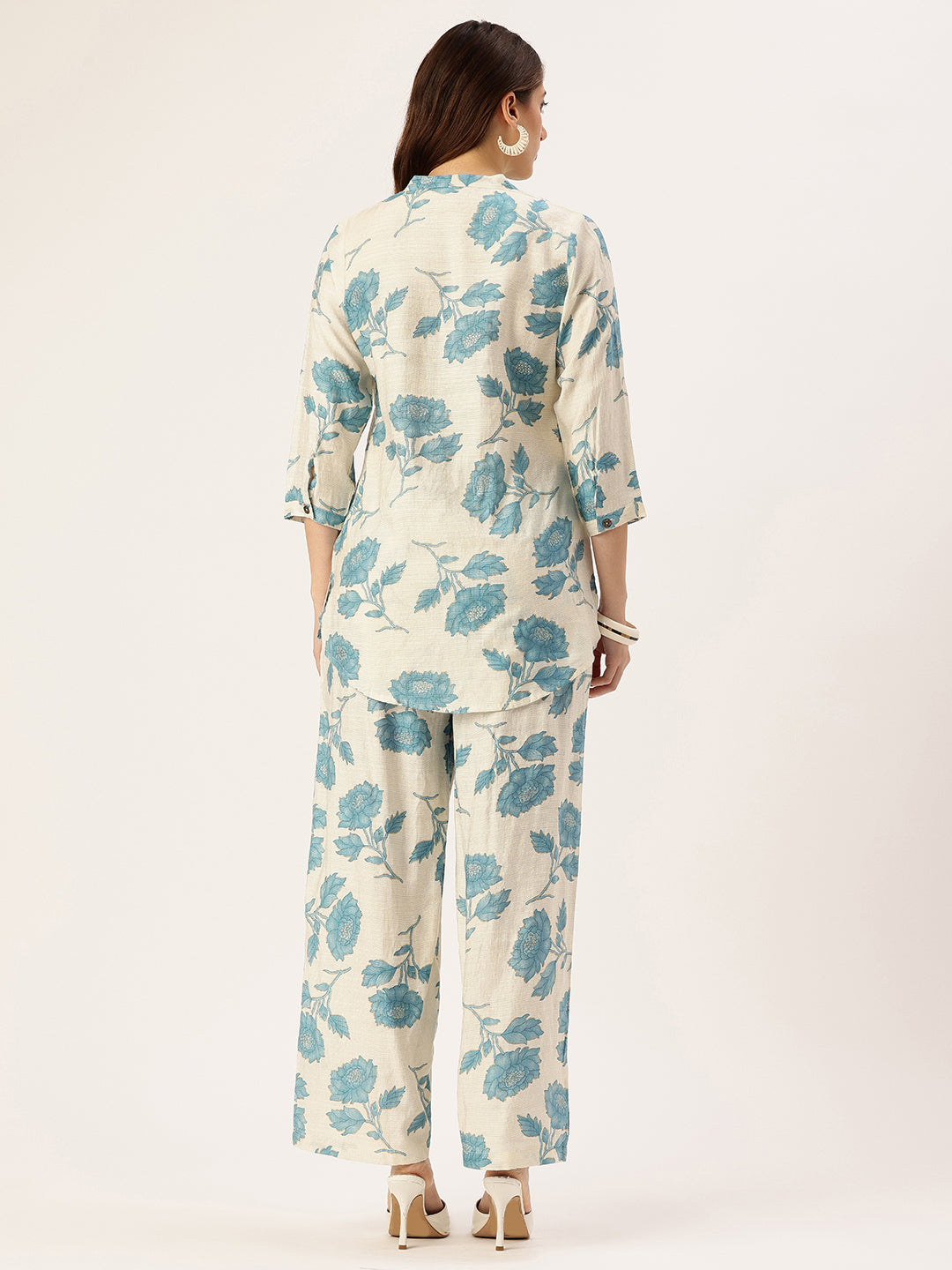 Blue Floral Printed Co-Ords