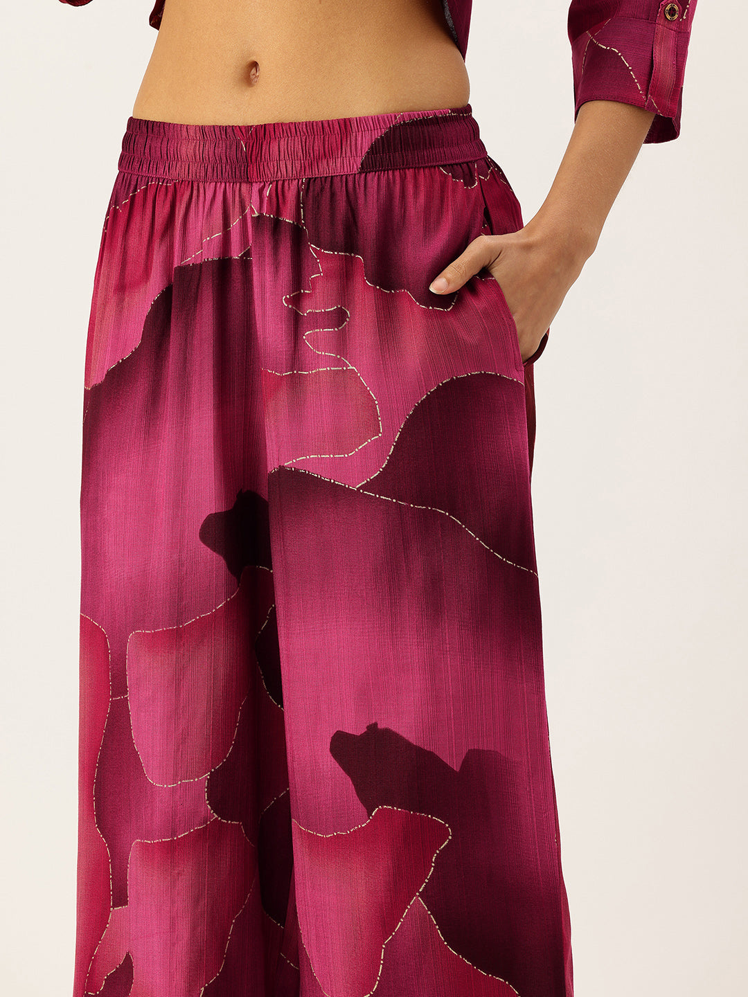 Pink Abstract Printed Co-Ords