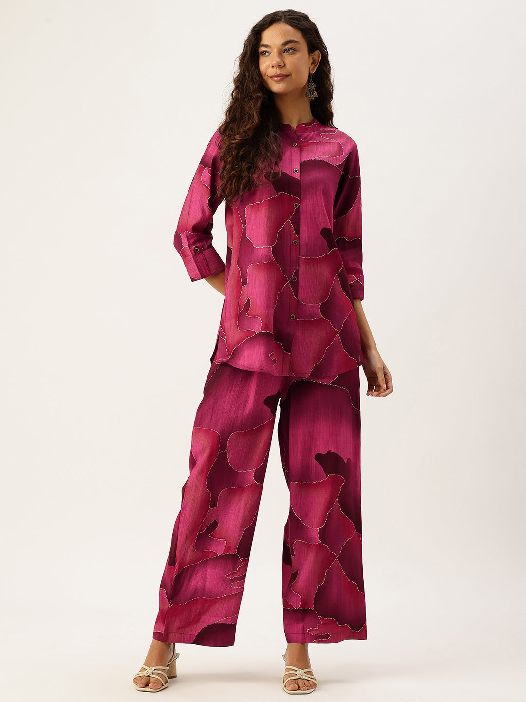 Pink Abstract Printed Co-Ords