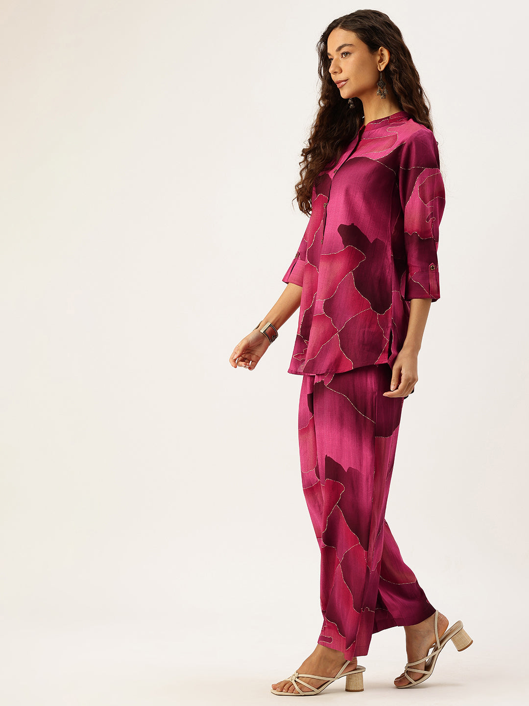 Pink Abstract Printed Co-Ords