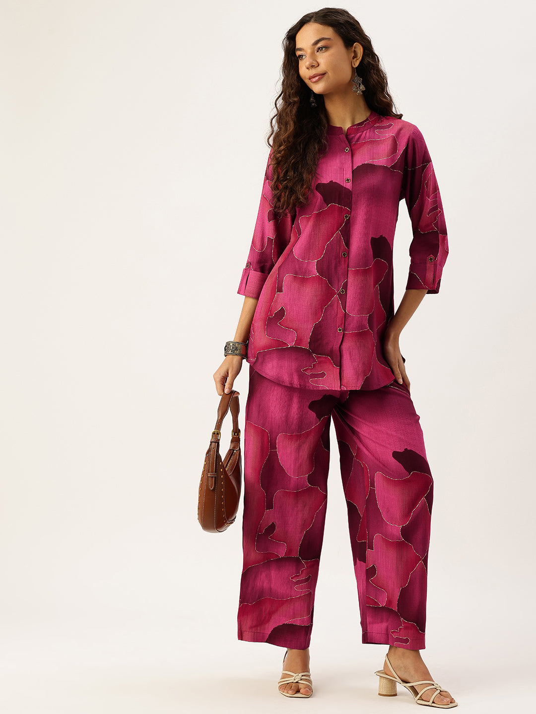 Pink Abstract Printed Co-Ords