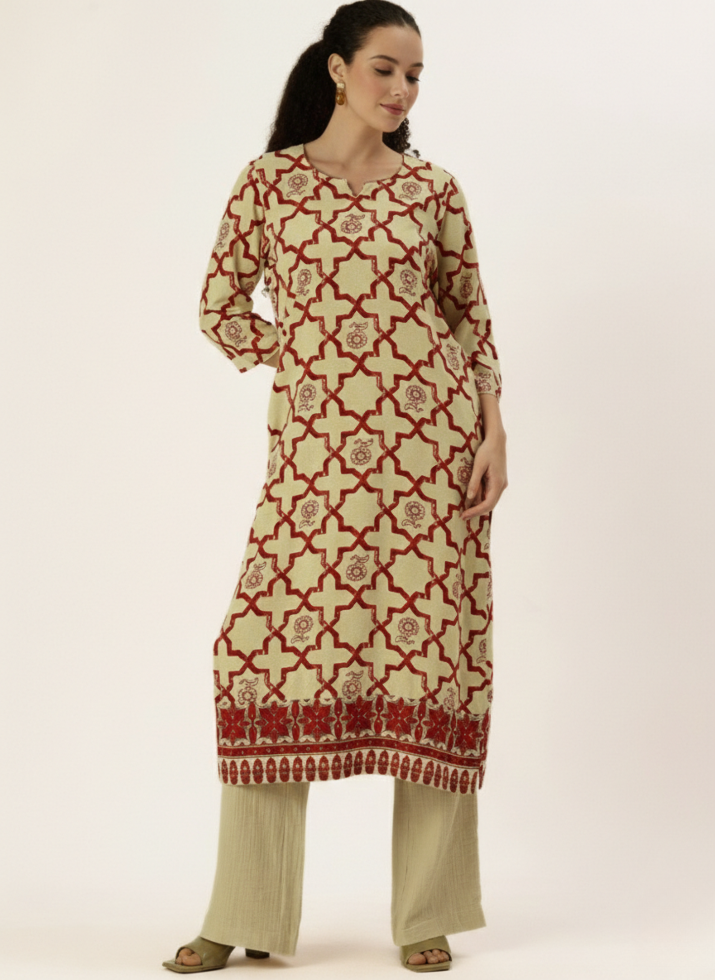 Red Printed Straight Kurta, blue kurta, printed kurta, straight kurta, Womens ethnic wear, Indian ethnic wear, casual kurta, daily wear kurta, office wear kurta, stylish kurta