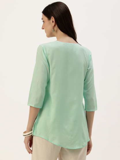 Mint Embroidered Ethnic Tunic