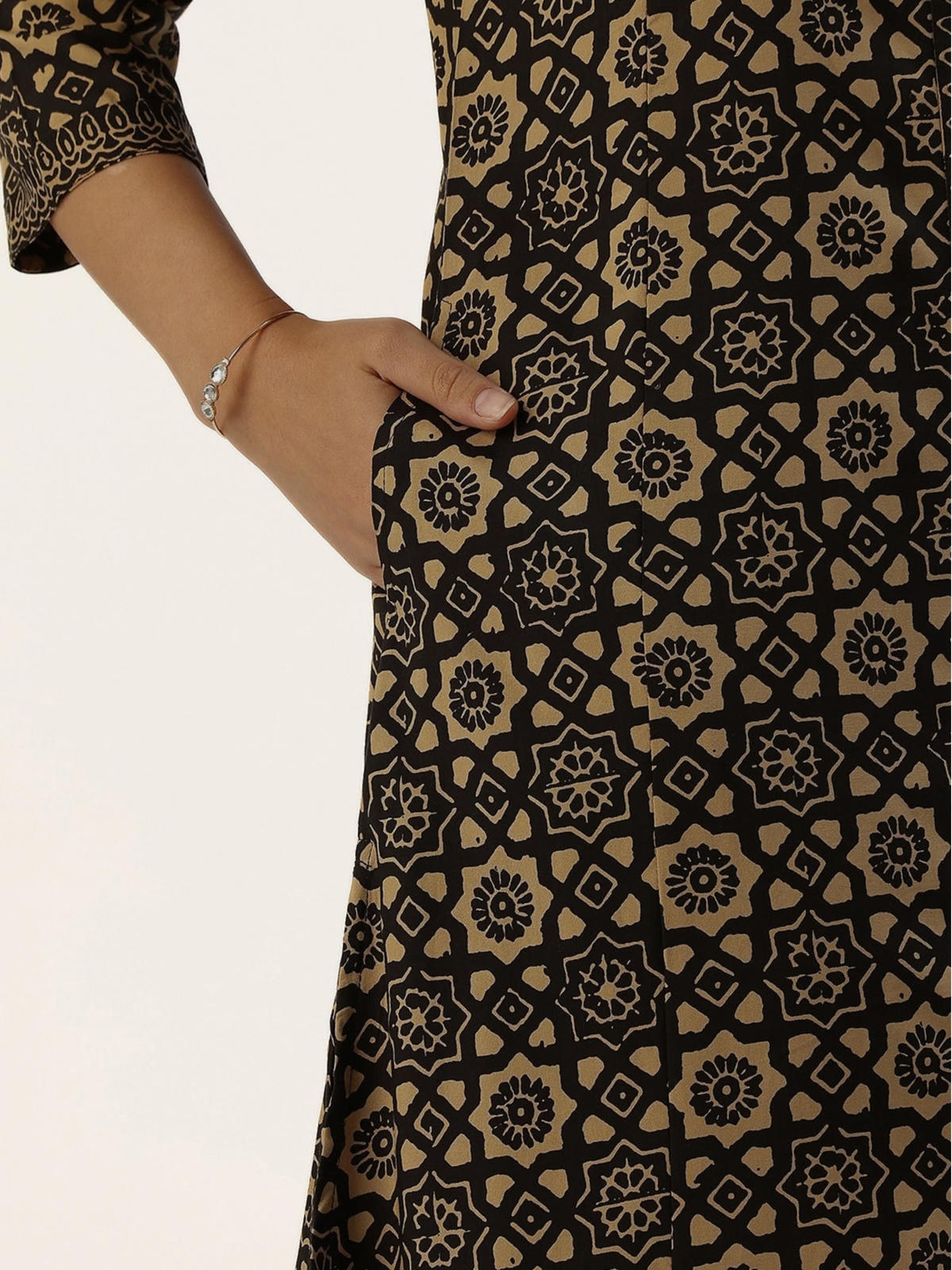 Black Jaal Printed A - Line Kurta