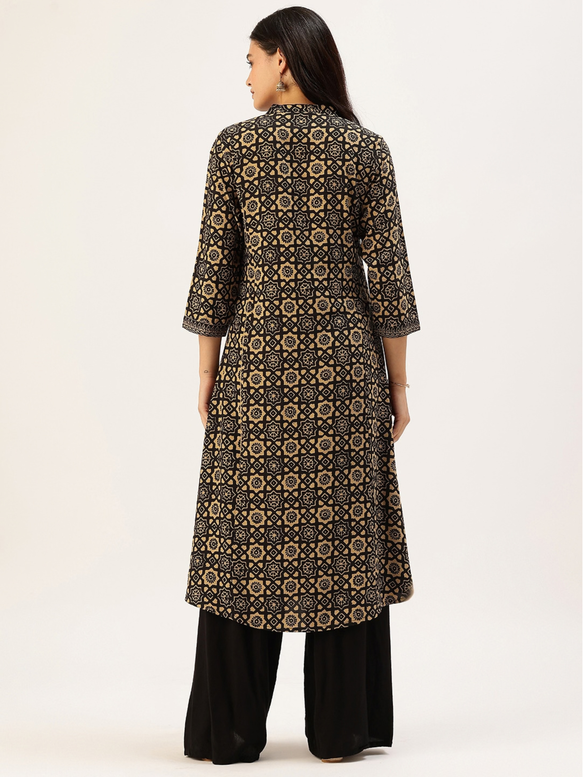 Black Jaal Printed A - Line Kurta