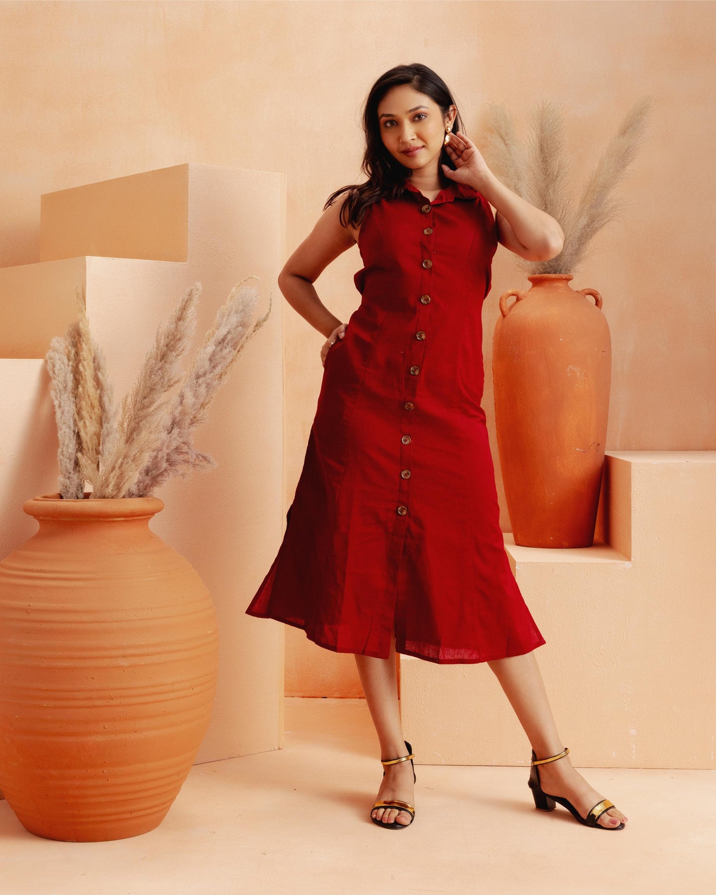 Red Essential A-line Dress