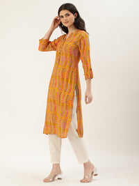 Yellow  Floral Printed Kurta