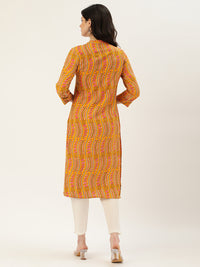 Yellow  Floral Printed Kurta