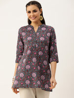 Grey Floral Printed Tunic