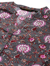 Grey Floral Printed Tunic