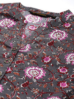 Grey Floral Printed Tunic