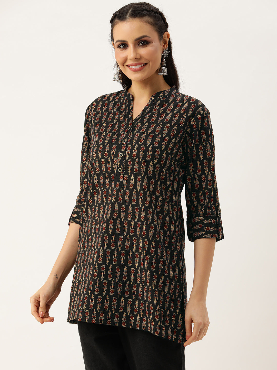 Black Ethnic Printed Tunic