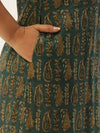 Green & Beige Paisley Printed Straight  Kurta