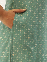 Greean Bandhani Printed Straight Kurta