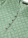 Greean Bandhani Printed Straight Kurta