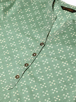Greean Bandhani Printed Straight Kurta