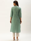 Greean Bandhani Printed Straight Kurta