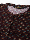 Wine Abstract Printed Kurta