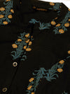 Blue Floral Printed A-Line Kurta