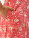 Pink Ethnic Motifs Printed A-Line Kurta