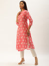 Pink Ethnic Motifs Printed A-Line Kurta