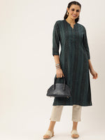 Blue Ethnic Motifs Printed Kurta