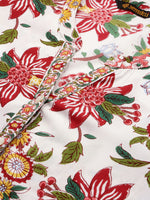 White & Multi Floral Printed Kurta