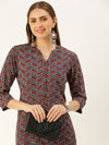 Maroon  Geometric Printed Kurta