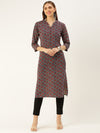 Maroon  Geometric Printed Kurta