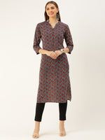 Maroon  Geometric Printed Kurta