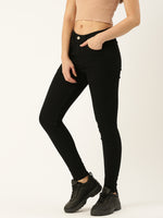 Black Solid Slim Fit Stretchable Jeans