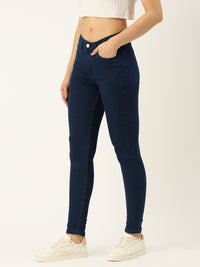 Dark Blue Solid Slim Fit Stretchable Jeans